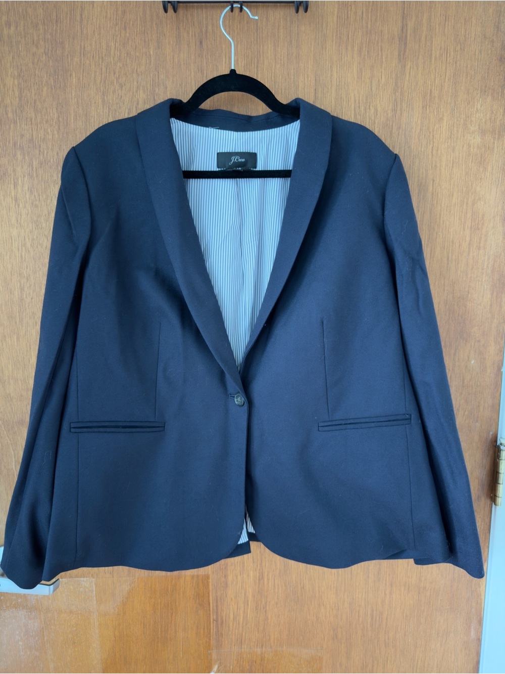 J. Crew Parke Blazer Navy Wool Flannel Single-Button Tailored Blazer